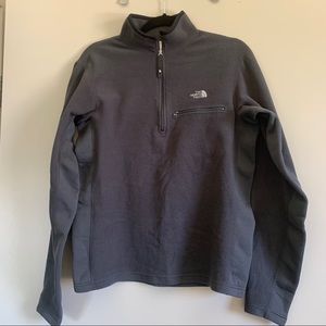 The North Face | Dark Gray Half Zip Polo Neutral  Pullover Sweater Fleece, M